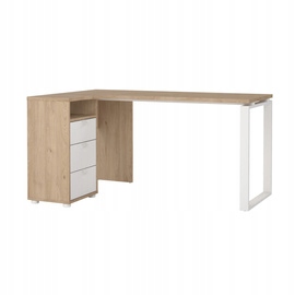 Biurko Narożne Z Szufladami 150cm Jackson Hickory Białe Sign Tvilum