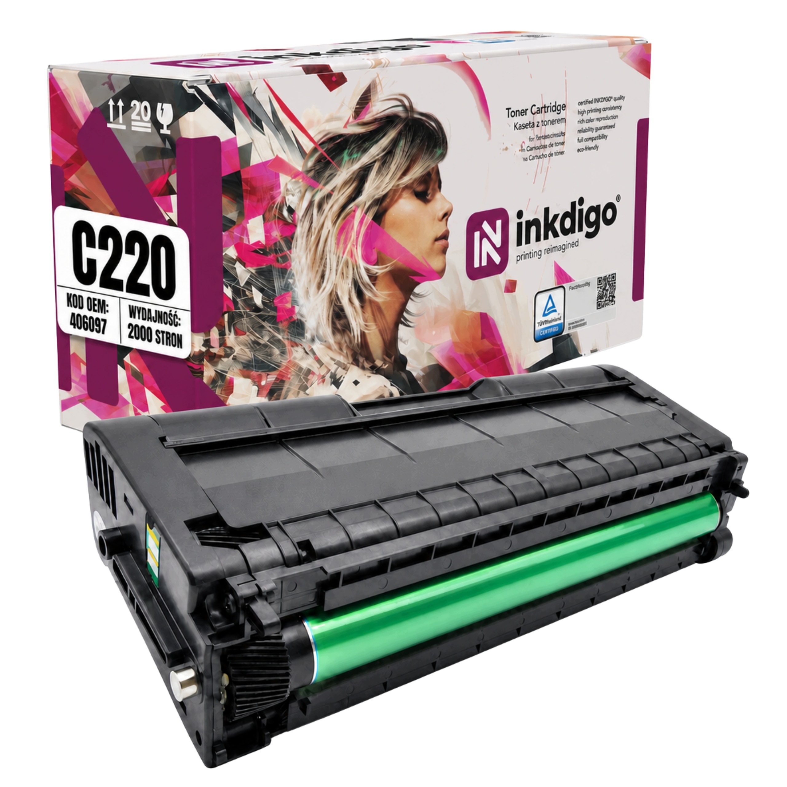 Toner Pro Ricoh SPC220 SPC221 SPC222 SPC240 XL Cyan (azurový)