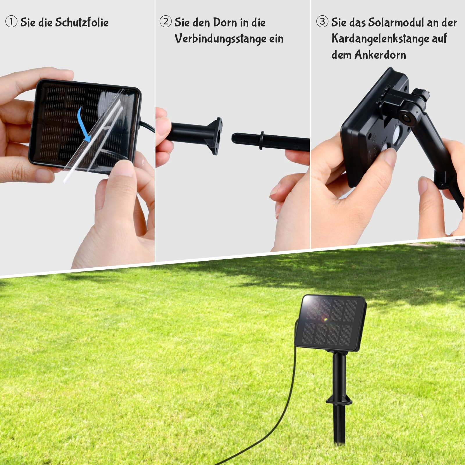 ETOPGO Solarne Lampki Girlanda Świetlna Łańcuch Dekoracyjny 12M 120LED IP65 — miniatura 5
