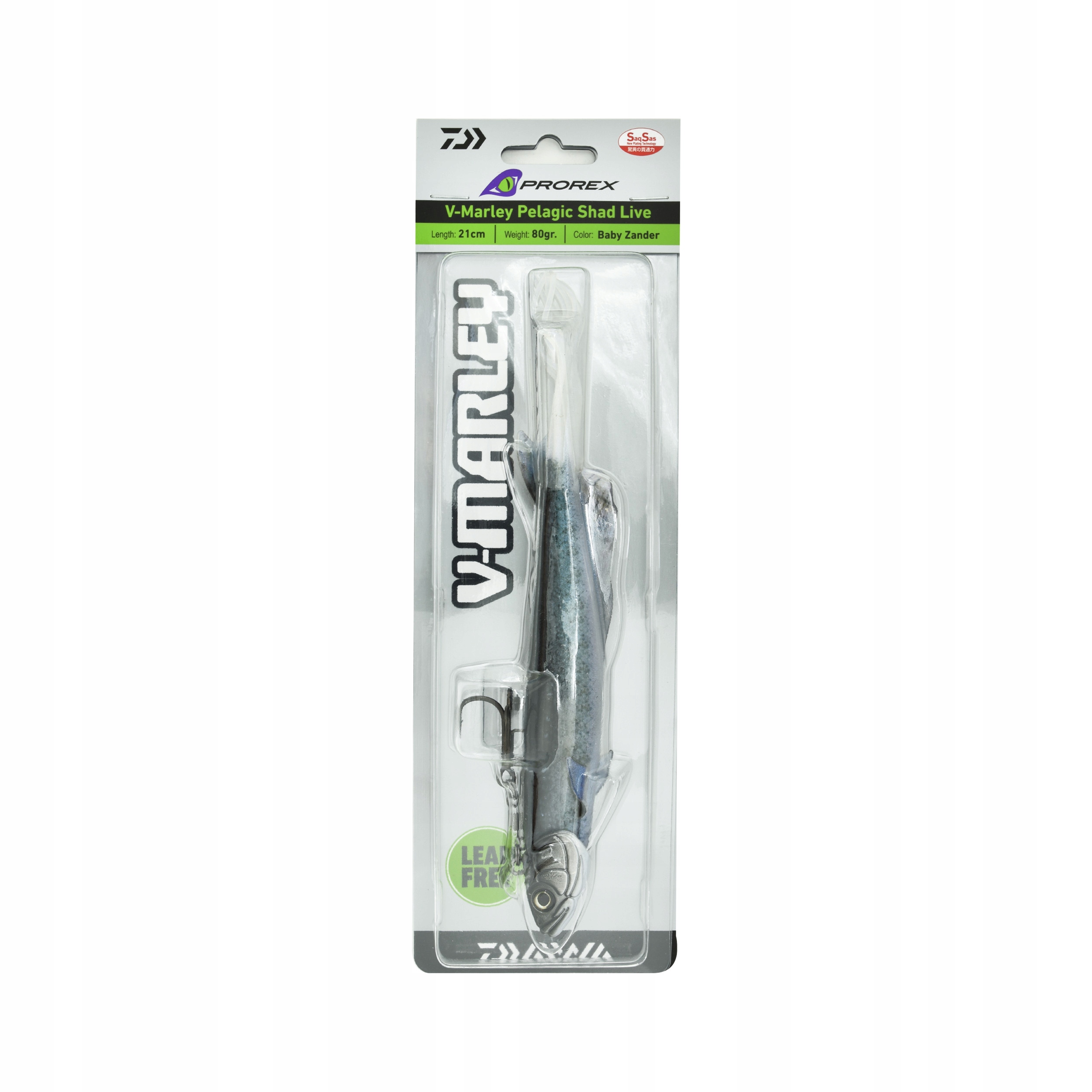 Przynęta tonąca wertykalna Daiwa Px V-Marley Pelagic 21cm 80g baby zander