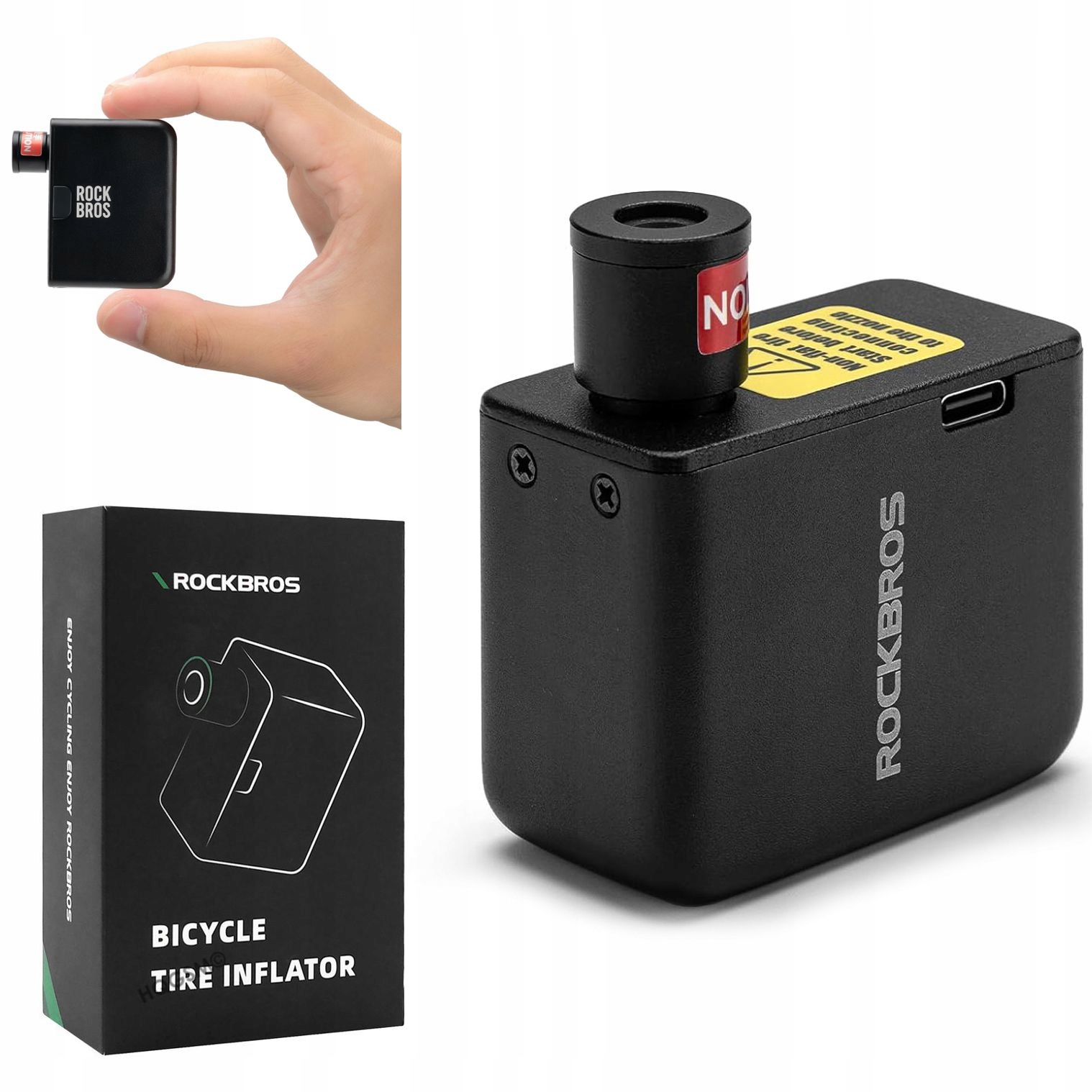 Mini Pompka Elektryczna Rockbros Rowerowa Schrader Presta 100 Psi