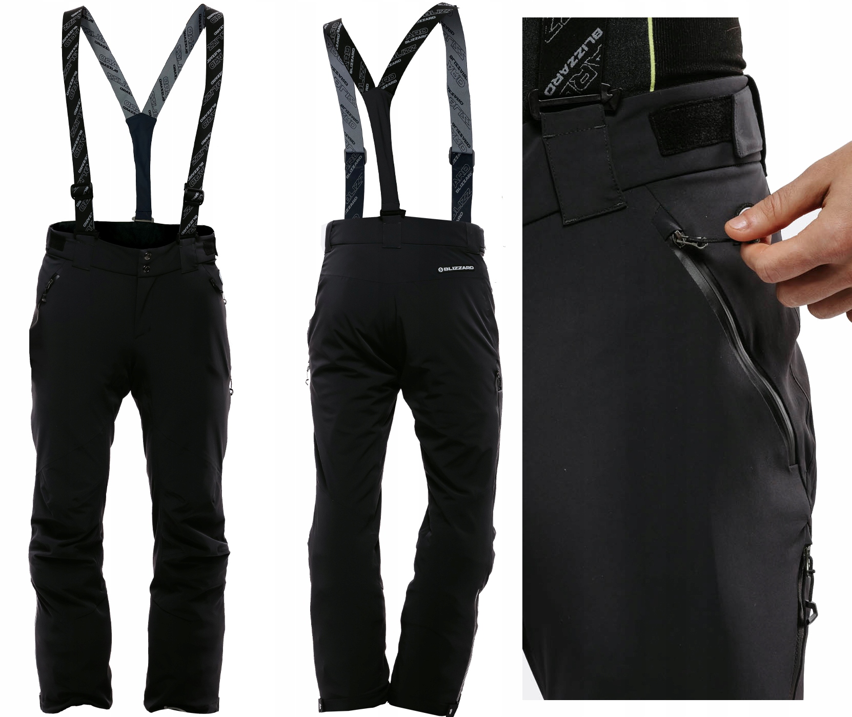 Spodnie narciraskie Blizzard Lofer black membrana 10000 L