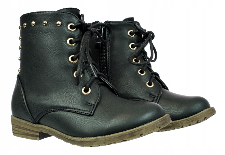 

Botki Buty Kozaki Dziecięce Czarne Zamek 5520 r 20