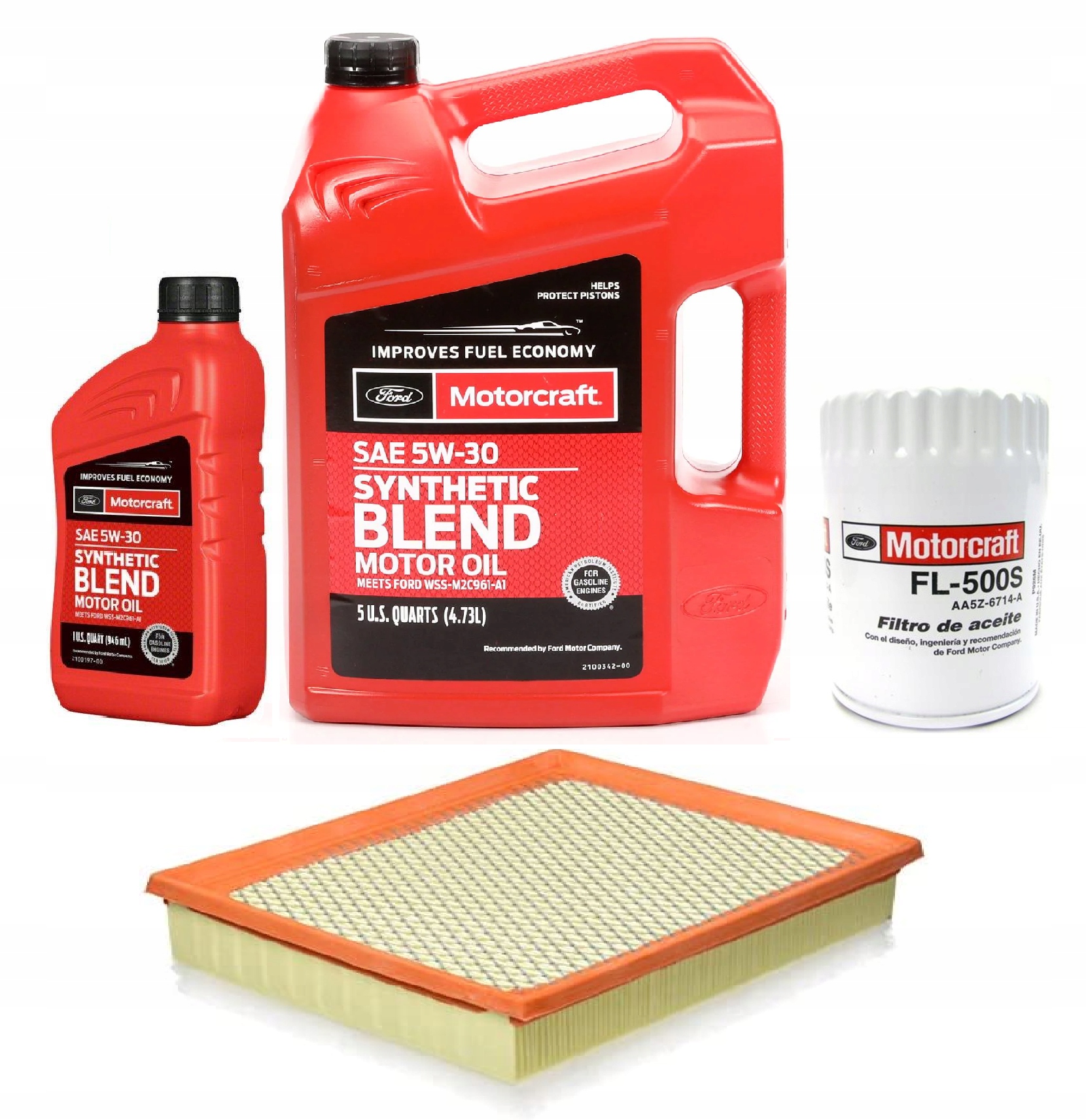 Olej Motorcraft Synthetic Blend 5V30 Filtre Ford Edge Fusion 3.5