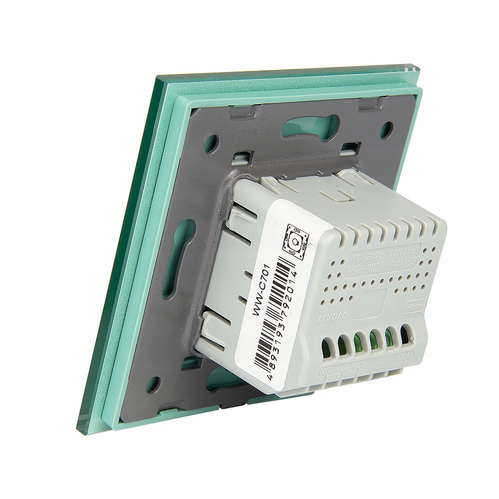 LIVOLO SZKLANY WŁĄCZNIK DOTYKOWY POJEDYN. ZIELONY Liczba klawiszy Pojedynczy