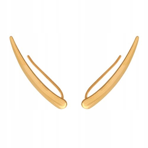 Náušnice zlaté 585 hladké, lesklé – módní design, ozdoba podél ucha