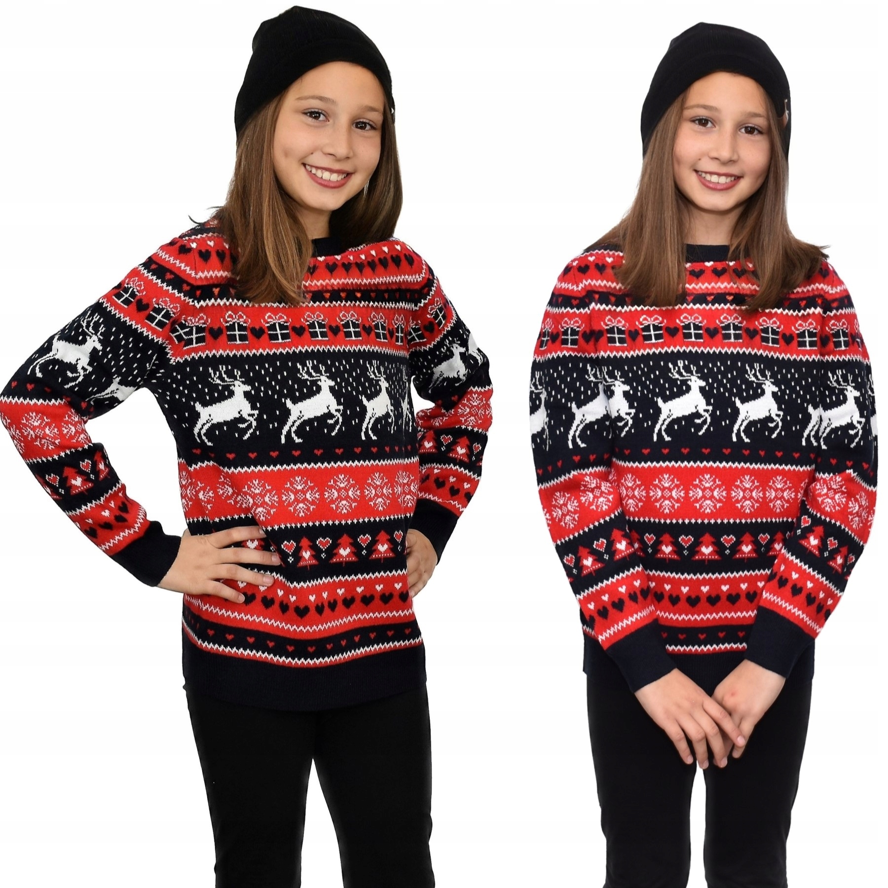 

Granatowy Norweski Sweter Świateczny Dziecięcy 7/8