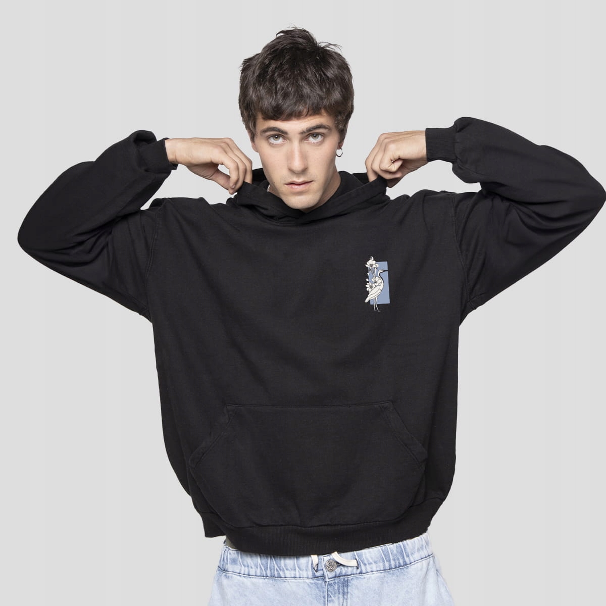 Mikina s kapucí Kaotiko Koi XXL, černá, Městská