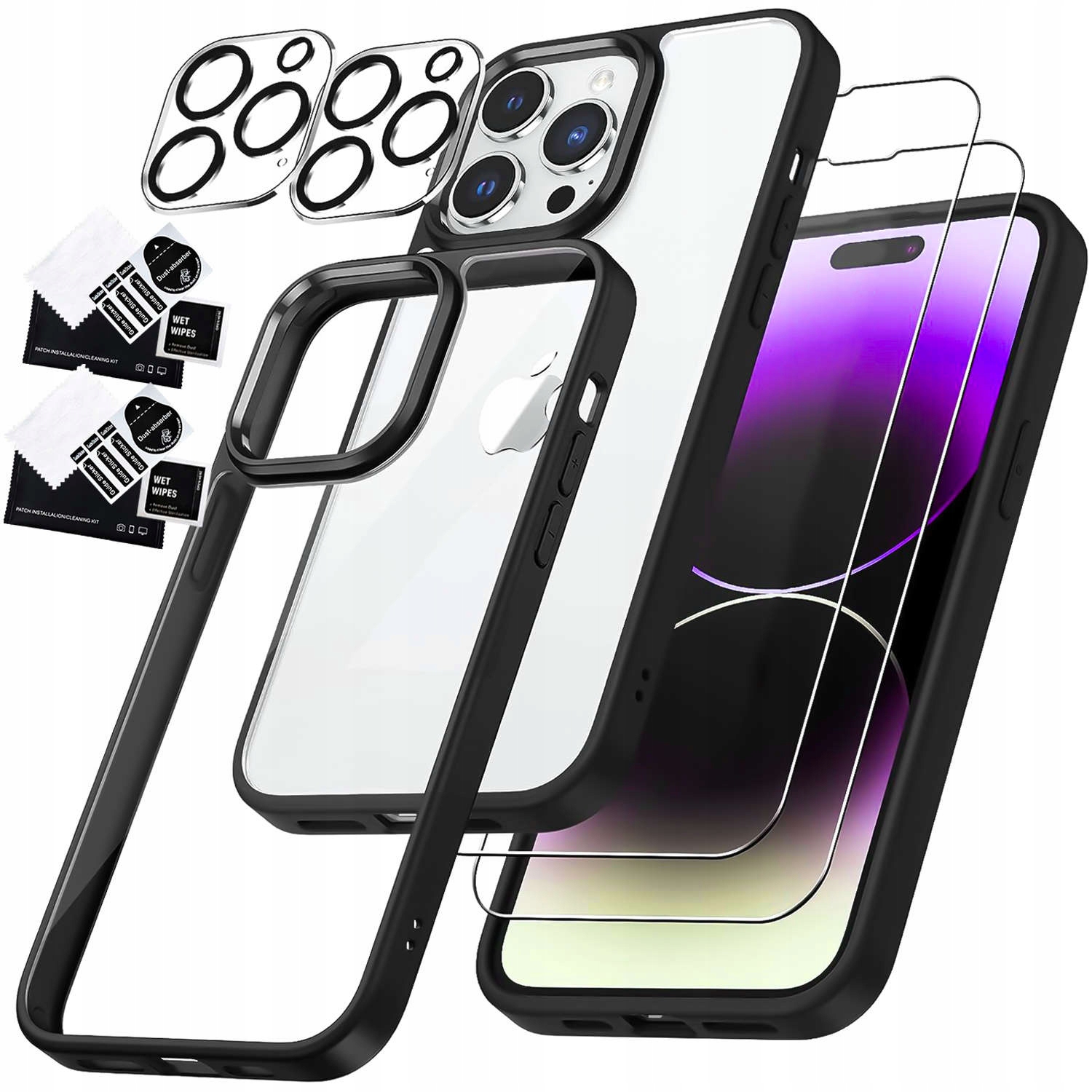 Etui Case do iPhone 14 Pro Max + zestaw 4 szkieł