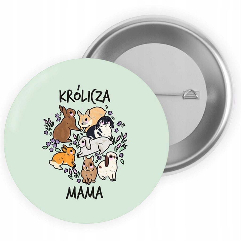 

Przypinka button pin Królicza Mama S z królikiem