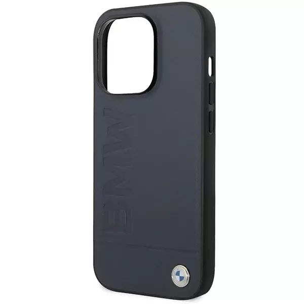 Etui Bmw Leather Hot Stamp MagSafe na iPhone 14 Pro Max granatowe Bmw
