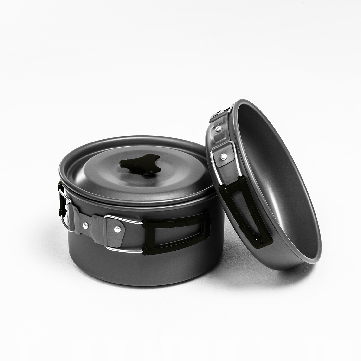 NACZYNIA TURYSTYCZNE ZESTAW GARNKÓW NACZYŃ KEMPINGOWYCH DO GOTOWANIA Wysokość 9.2 cm