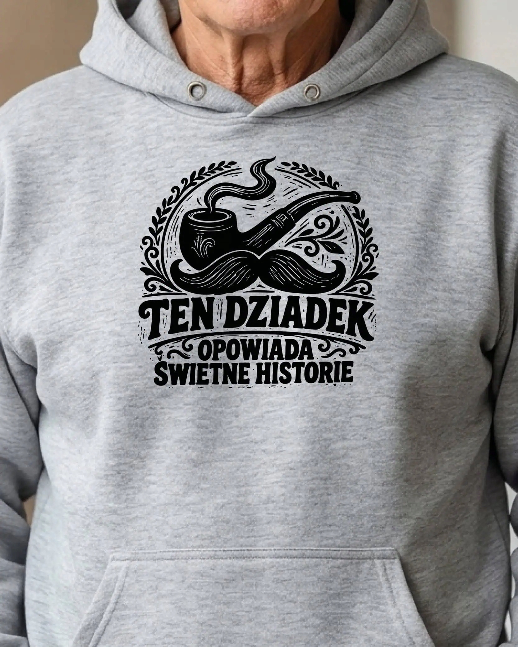 Mikina s kapucí Dárek pro dědečka Příběhy dědečka Šedá L