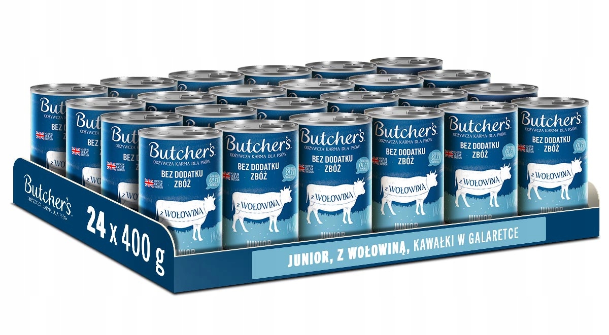 Mokra karma dla psa Butchers Original Junior z wołowiną 24 x 400g