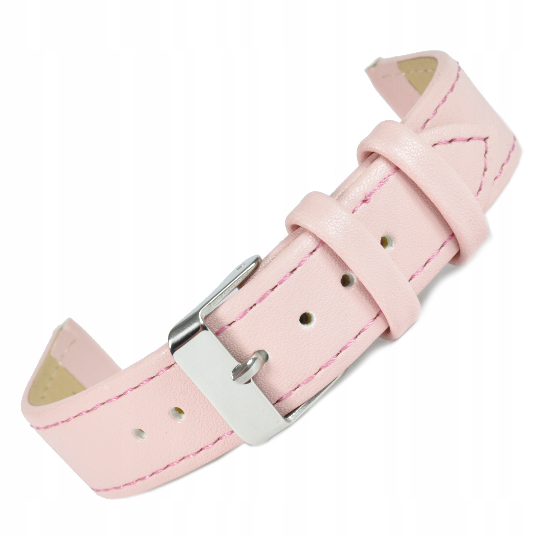 PASEK DO ZEGARKA SKÓRZANY GŁADKI 18mm PUDROWY RÓŻ