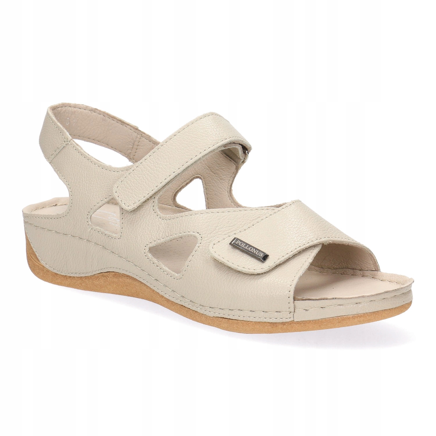 Dámské kožené sandály Pollonus béžové 5-0994-101 41