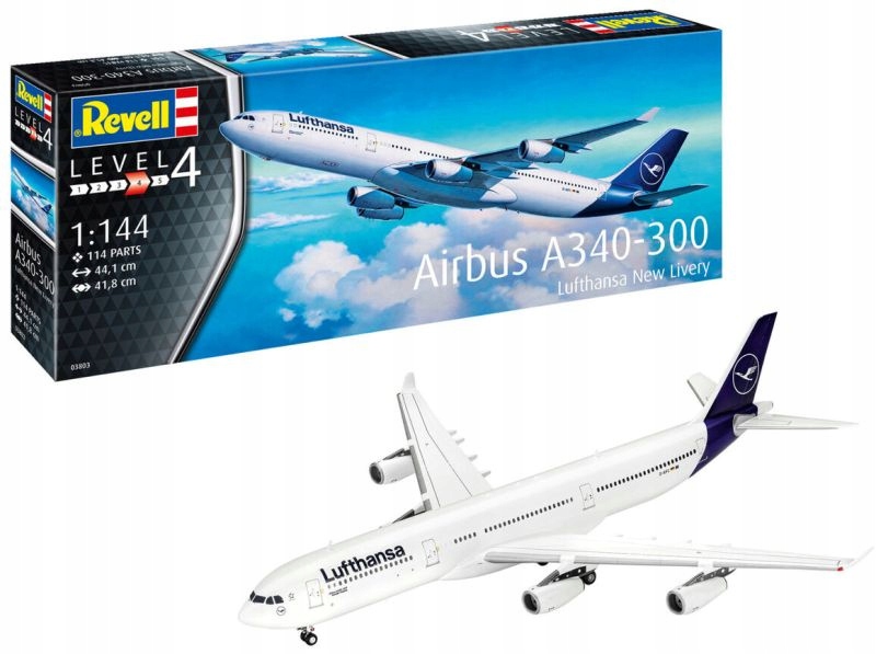 Model plastový A340-300 Lufthansa New Livery 1/144 Revell 03803