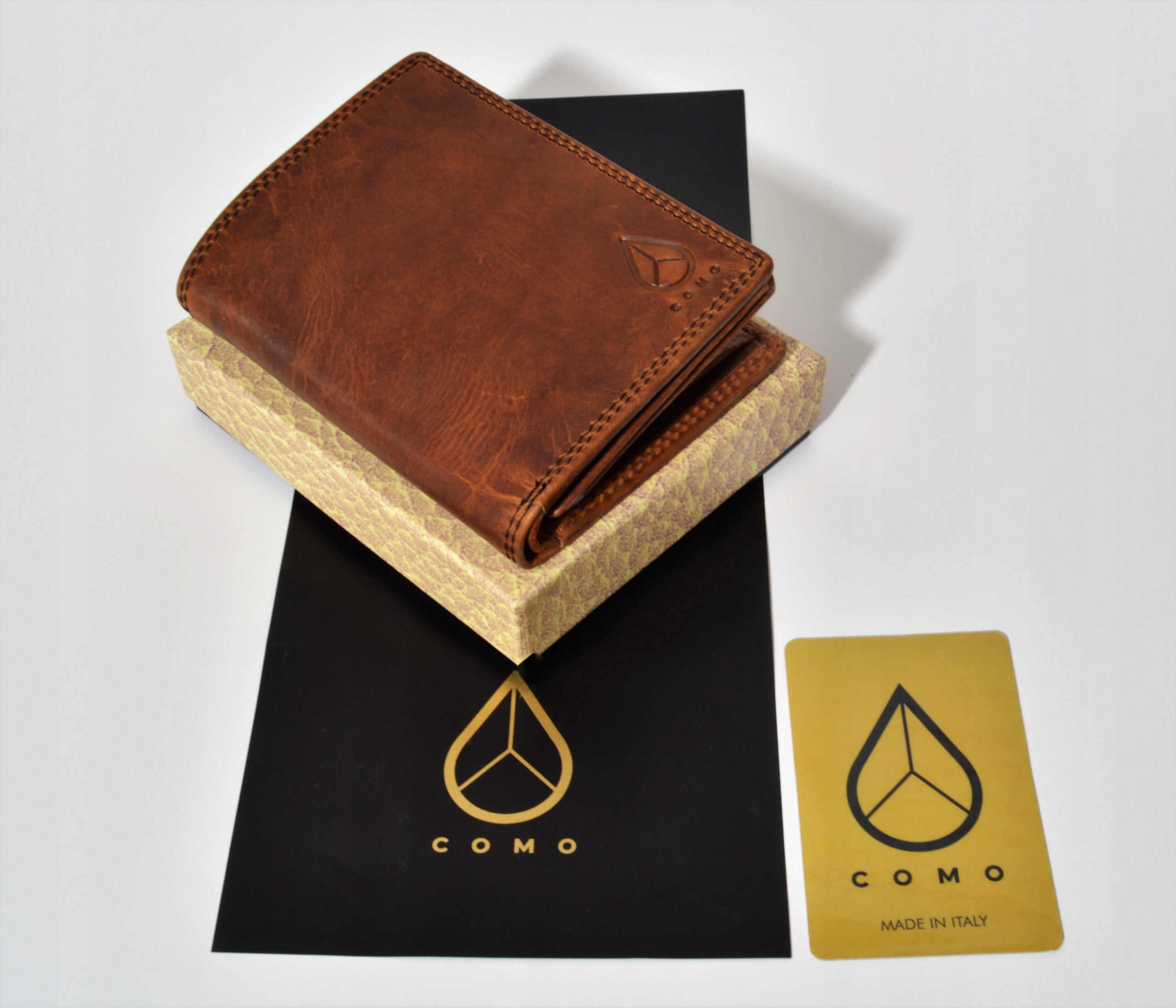 

Portfel skórzany męski Como brąz Włoski styl 10NC