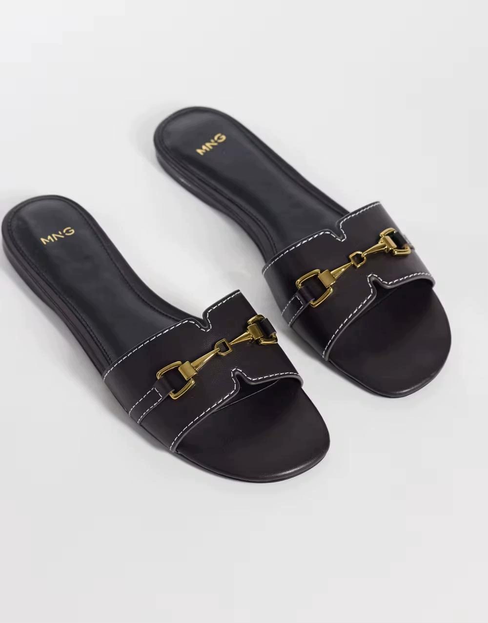 Mango Hnědé Zasouvací Nazouváky Casual B25__40