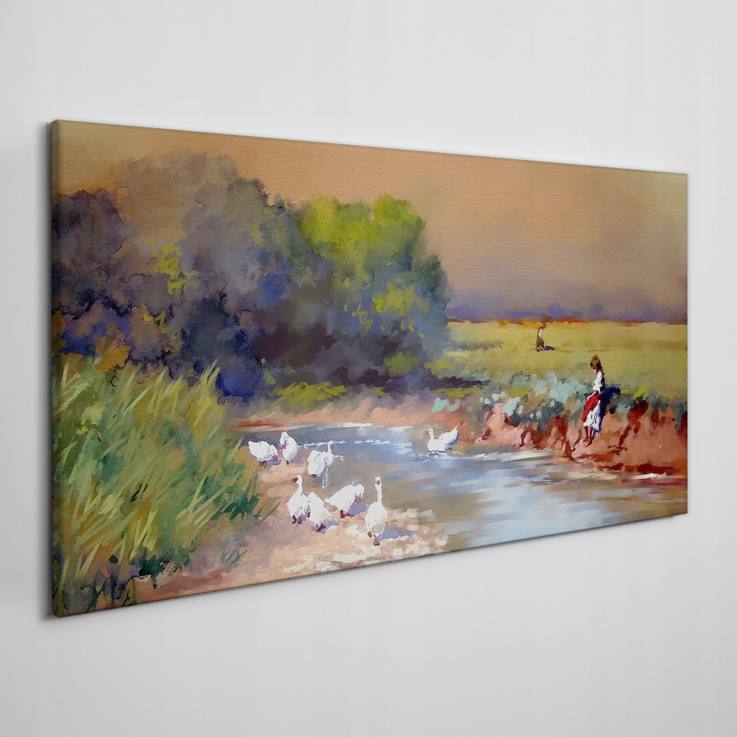 

Obraz na płótnie Malarstwo gęsi wieśniacy 120x60