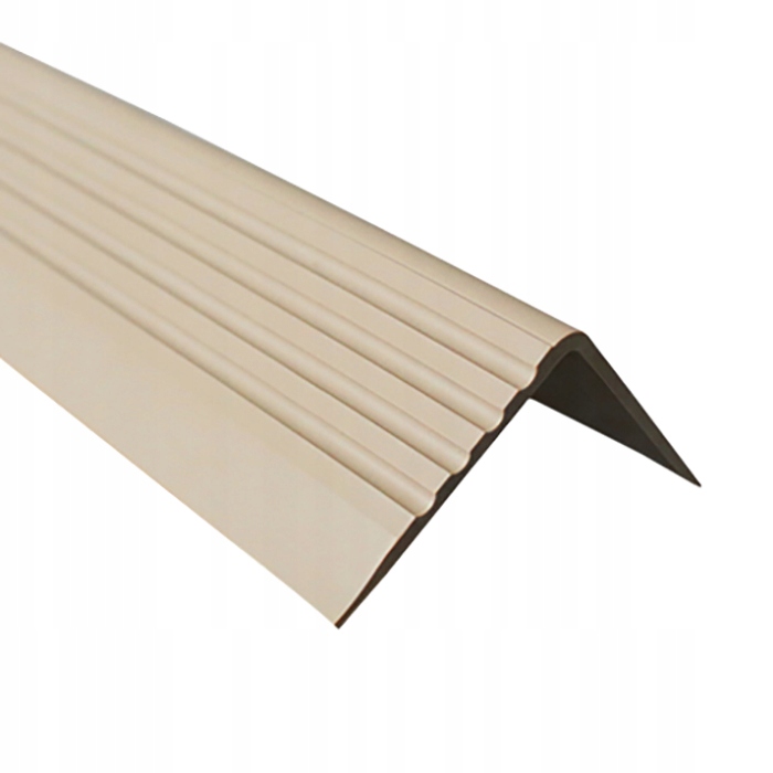 Protišmykový schodiskový profil, schodová špička z Pvc, béžová 150 cm, 50x42 mm