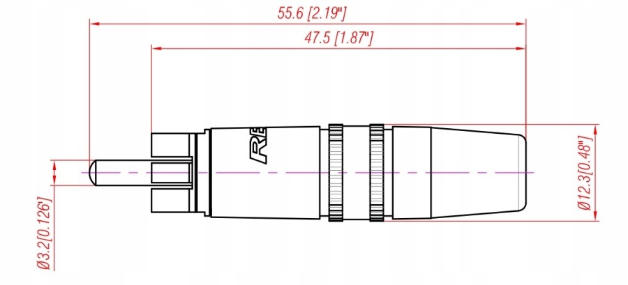 REAN NYS373 NEUTRIK wtyk RCA Cinch GOLD czarny Model NYS373-0