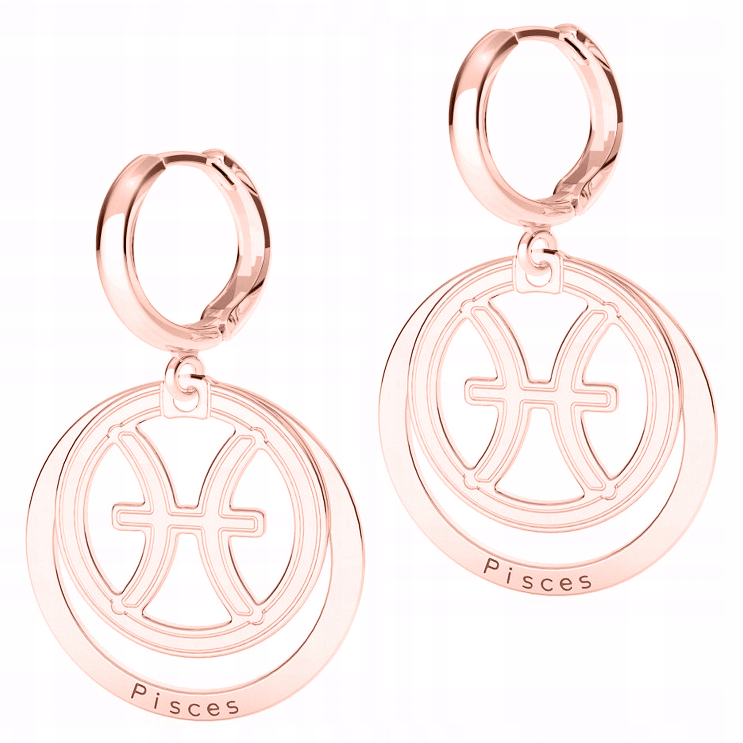 Náušnice Pozlacené se znamením zvěrokruhu Ryba Pisces Zodiac Ryby Stříbro 925