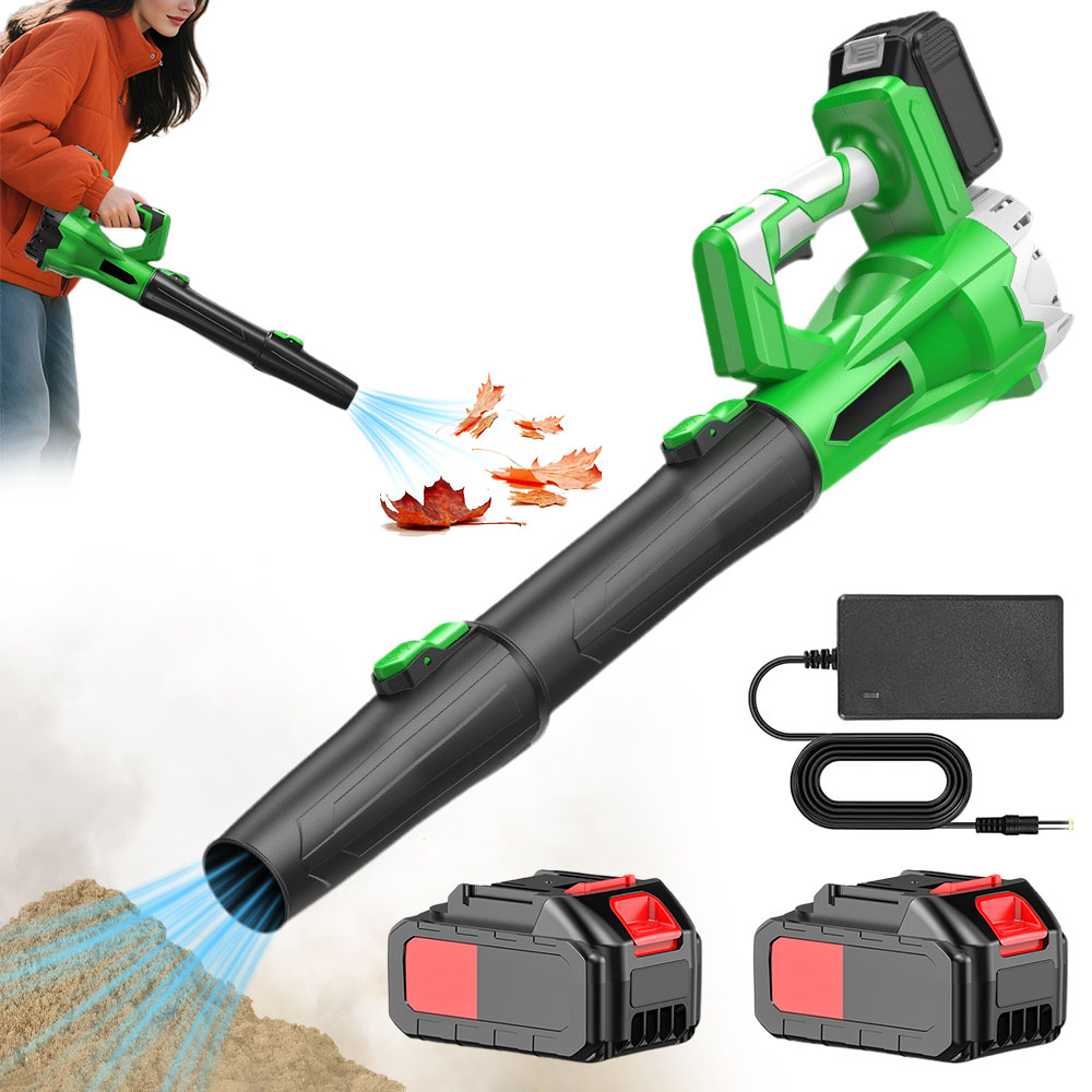 Elektrické Dmychadlo 2 Akumulátory Pro Trávník A Zahradu Sněhová Fréza 800 W