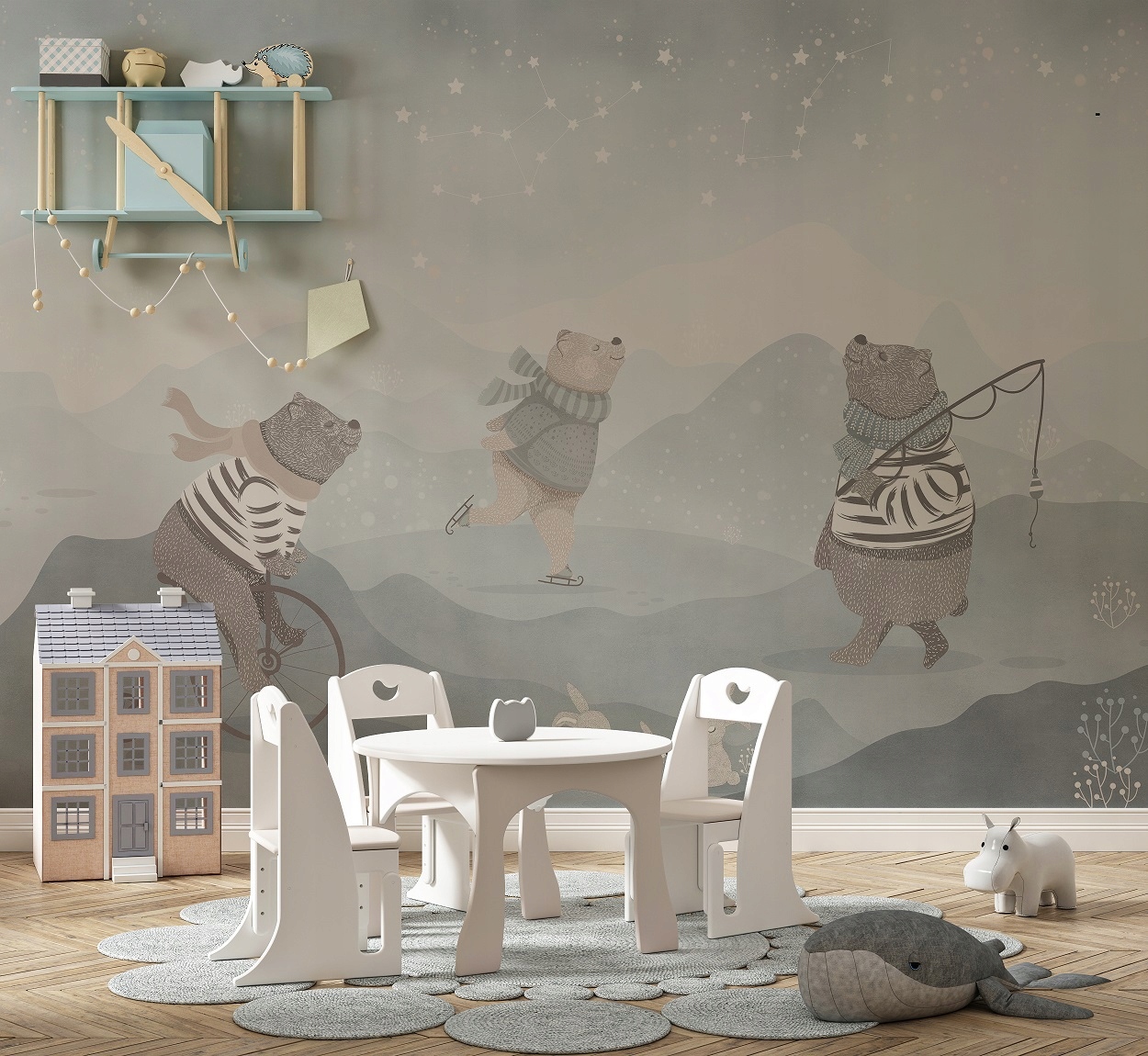 Fototapeta Medvedíky v šáloch 400x280 štruktúra 350