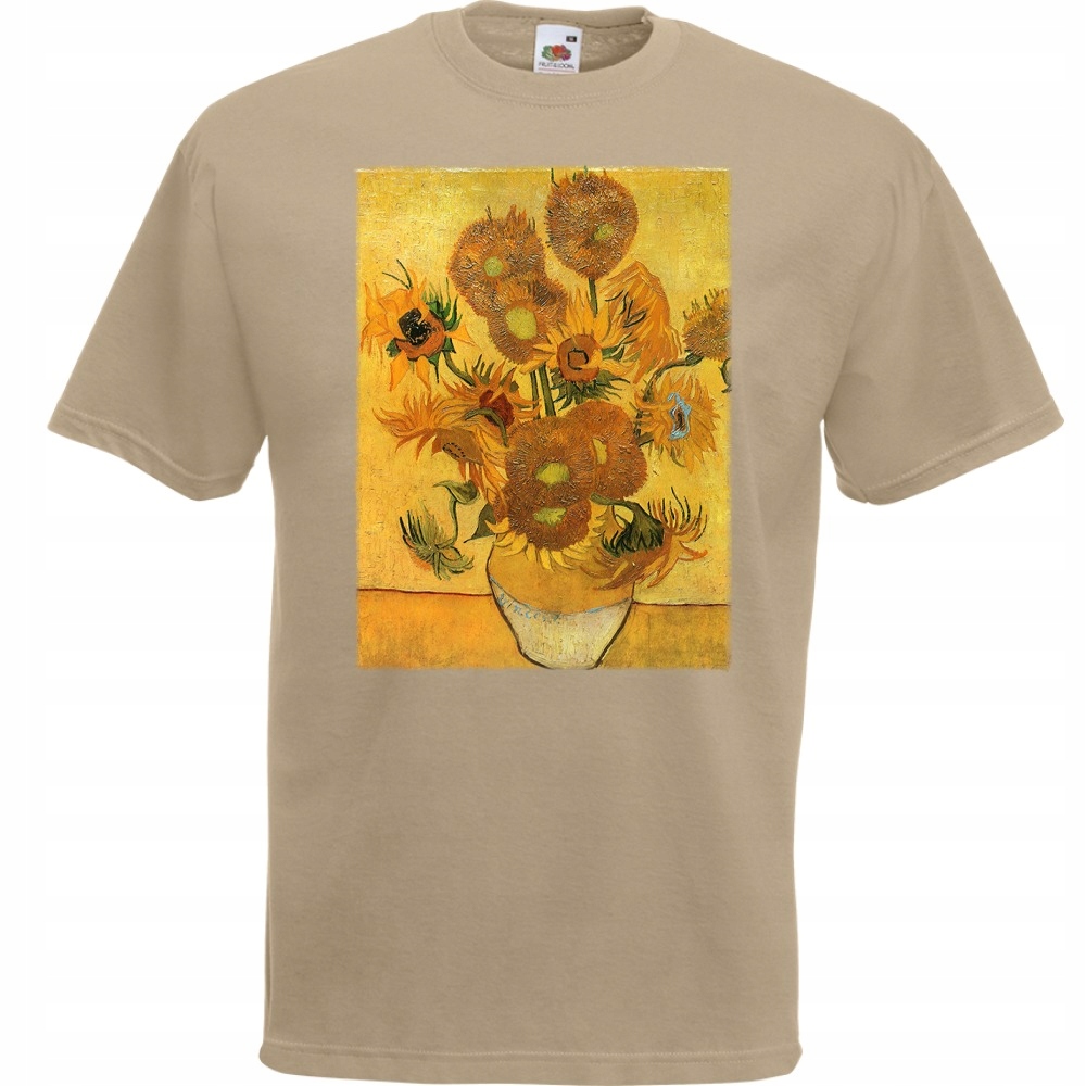 

Koszulka z nadrukiem Van Gogh słoneczniki L khaki