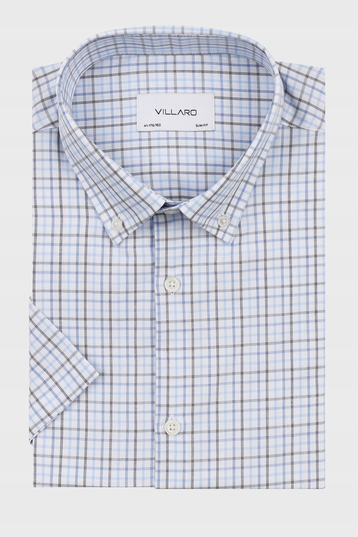 Pánská košile s krátkým rukávem Krata Modrá 42-176/182 Slim Fit