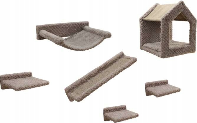 Levně Lezecká stěna pro kočky Monte Baldo, 6-dílná, šedá, Kerbl