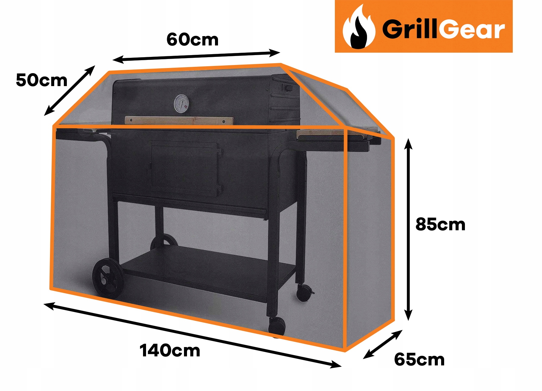 POKROWIEC OSŁONA do GRILLA OGRODOWEGO WODOODPORNY TEKSTYLNY 140x65x115 Producent GrillGear