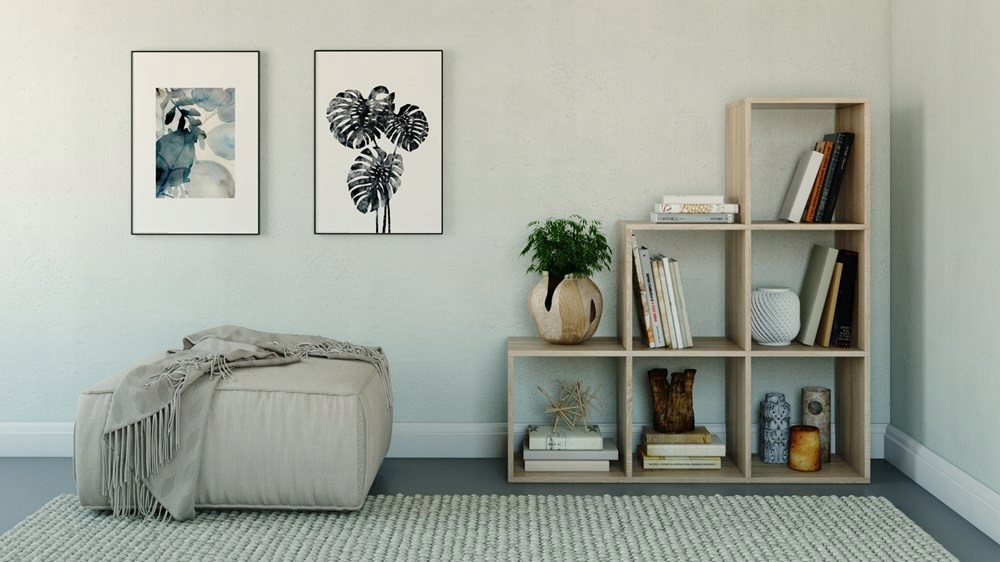 REGAŁ KOMOROWY BIUROWY SZAFKA STOJĄCA PÓŁKI NA KSIĄŻKI DĄB SONOMA 115 cm Stan opakowania oryginalne