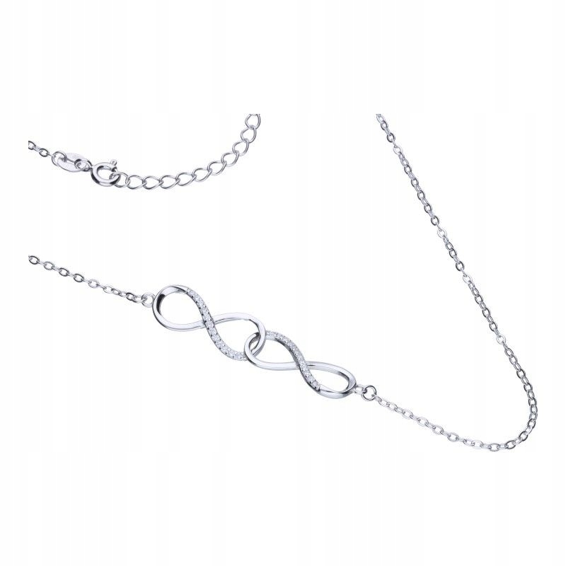 Náhrdelník pro ženu ze stříbra 925 s nekonečnem a zirkony, módní