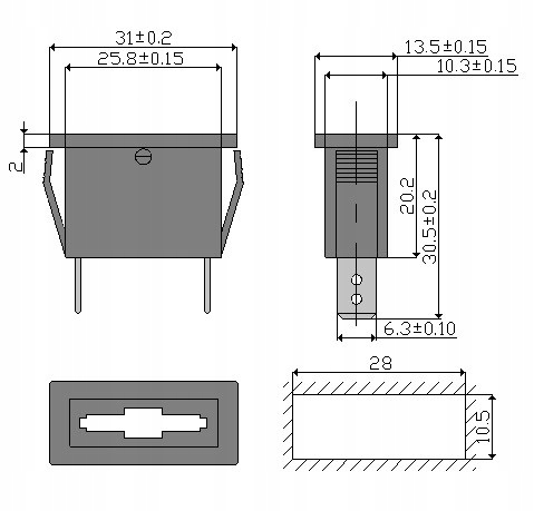 GNIAZDO BEZPIECZNIKA SAMOCHODOWEGO UNI DO OBUDOWY NA ZATRZASK Producent bez marki