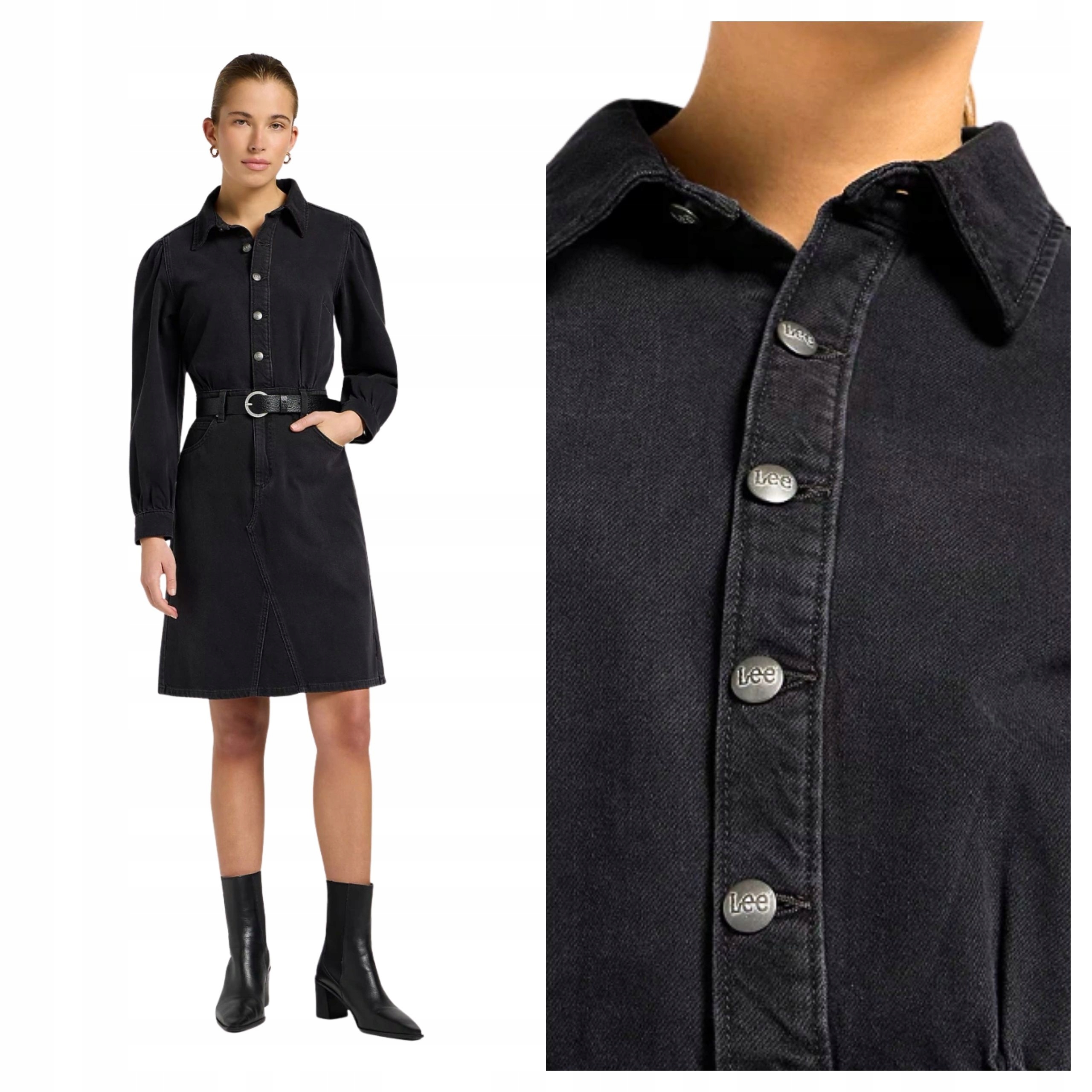 Dámská Šaty Lee s dlouhým rukávem Modrá Dark Memory Klasická M