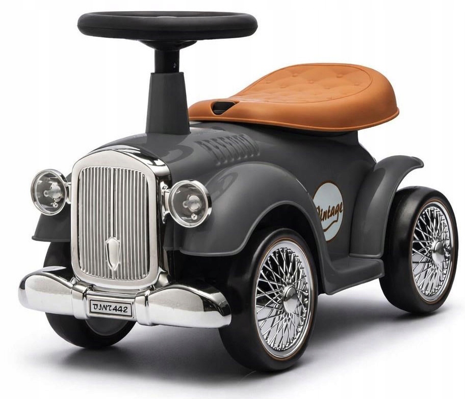Jeździk pchacz, samochód Baby Mix Retro Dla Dzieci Auto Z Klaksonem Grey