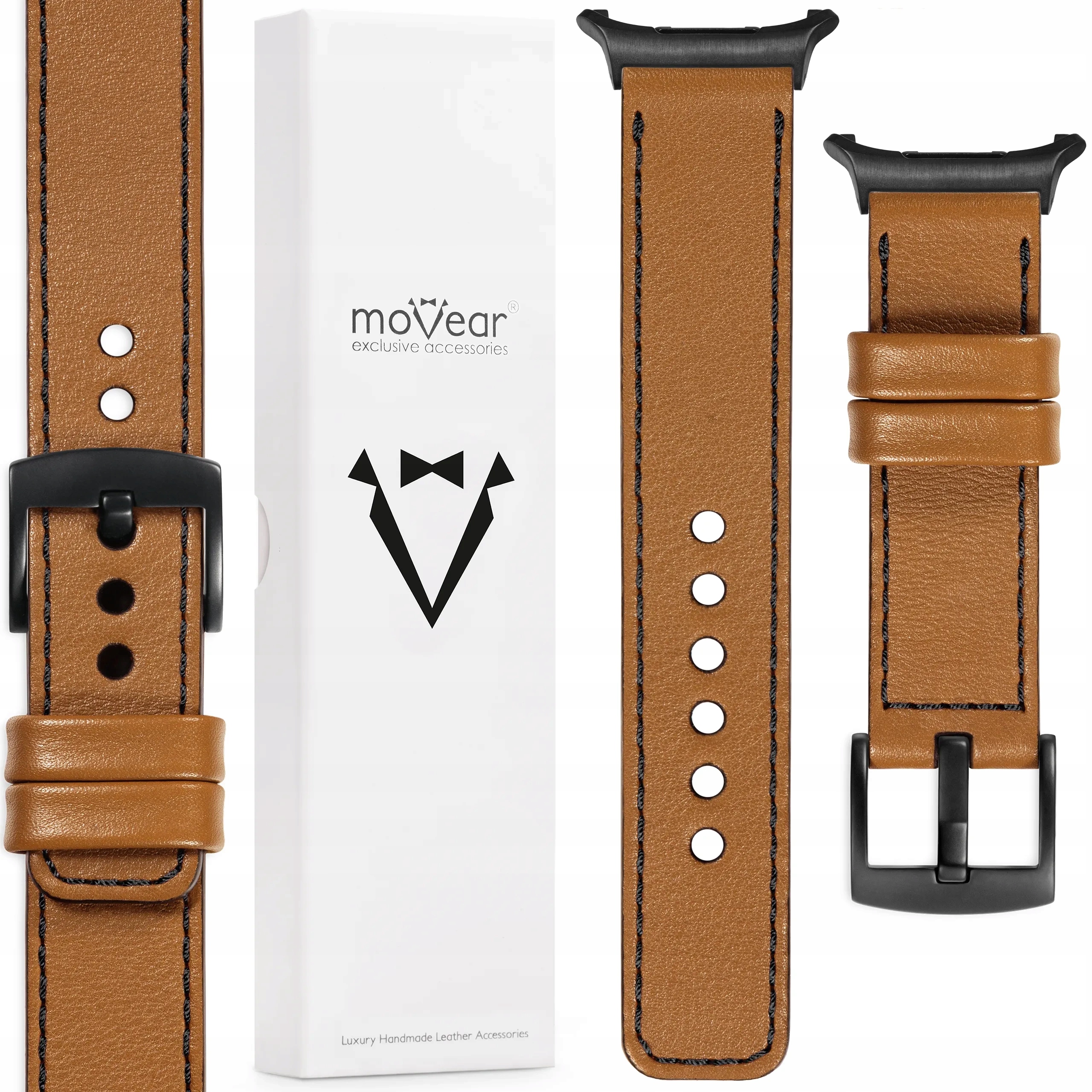 Kožený řemínek pro Samsung Galaxy Watch Ultra luxusní 24 mm Movear