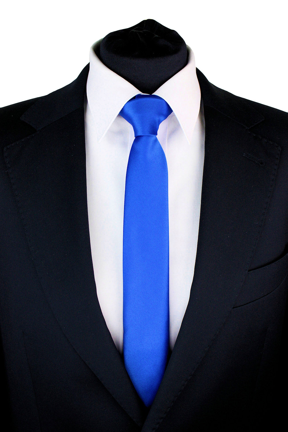 KRAWAT MĘSKI GŁADKI WĄSKI SLIM ŚLEDŹ NIEBIESKI 5cm