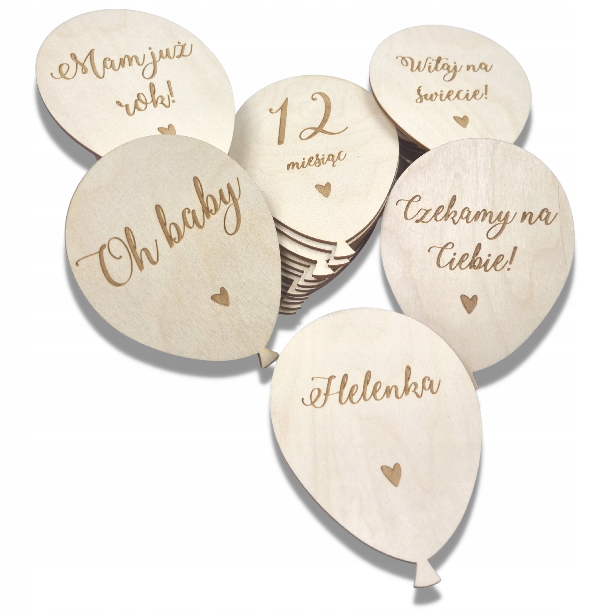 

Drewniane Tabliczki Karty Do Zdjęć Dziecka Balonik