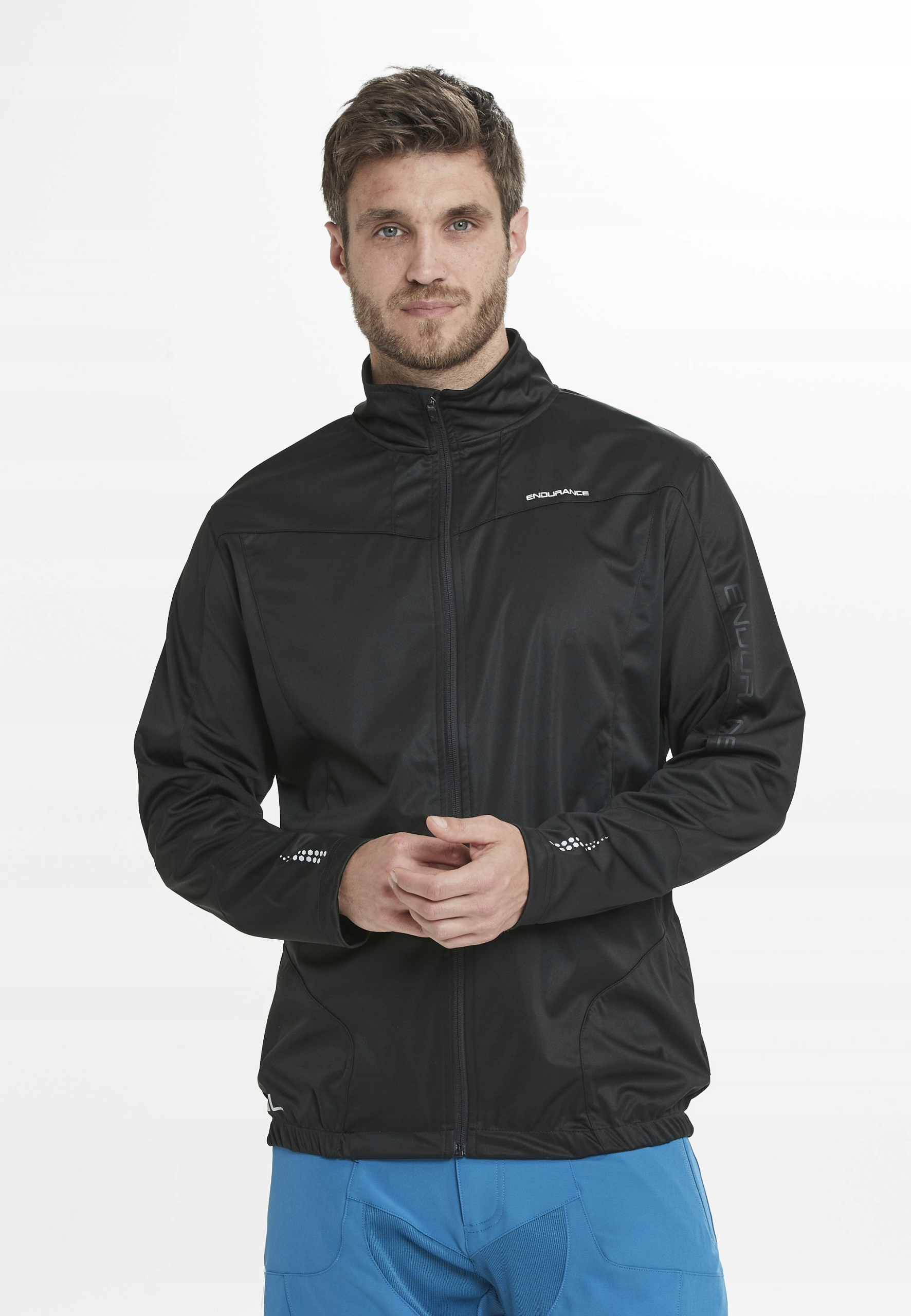 Cyklistická bunda s membránou Endurance pro muže, černá, velikost S
