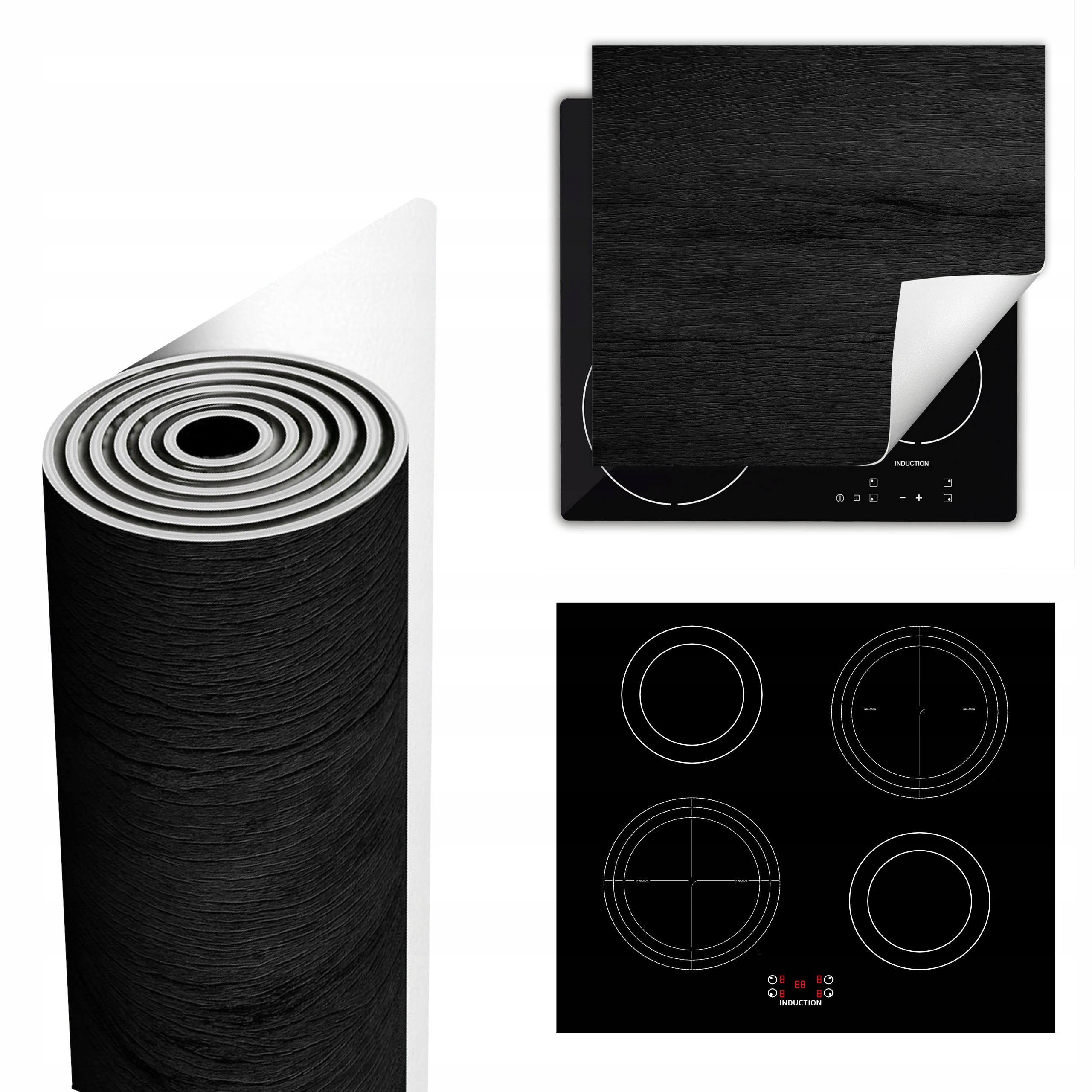 Ochranná Podložka Na Sporák Má Více Místa 60x52, černé dřevo