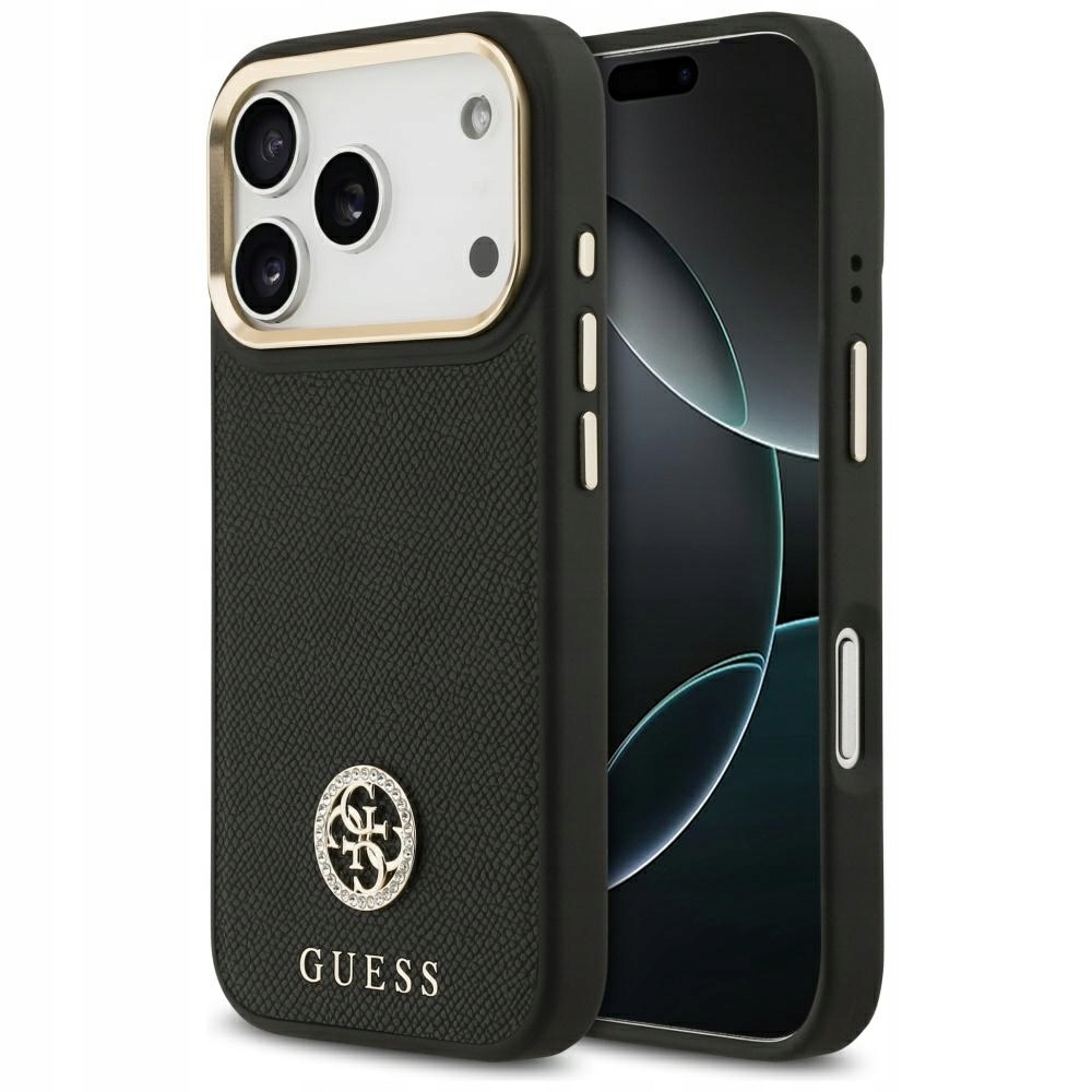 Guess Grained MagSafe pouzdro Kožené kryt obal pro iPhone 17 Pro