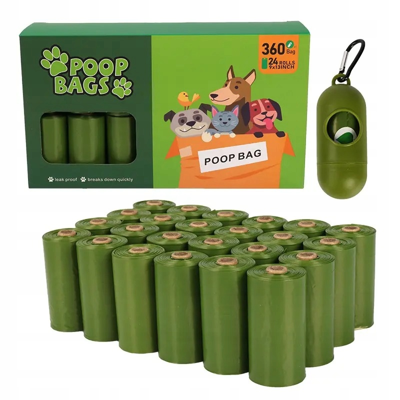 Levně Sáčky Na Psí Exkrementy Na Hovínka Bio Pouzdro Dispenser 360 kusů