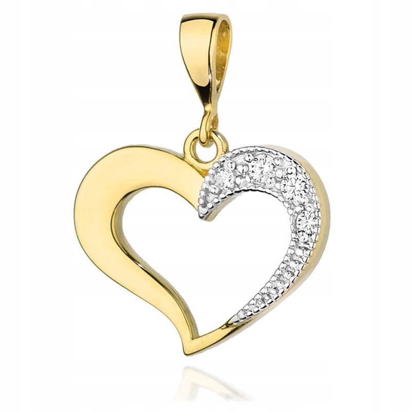 Zlatý Přívěsek pr. 585 Srdce s Brilianty 0,06 ct