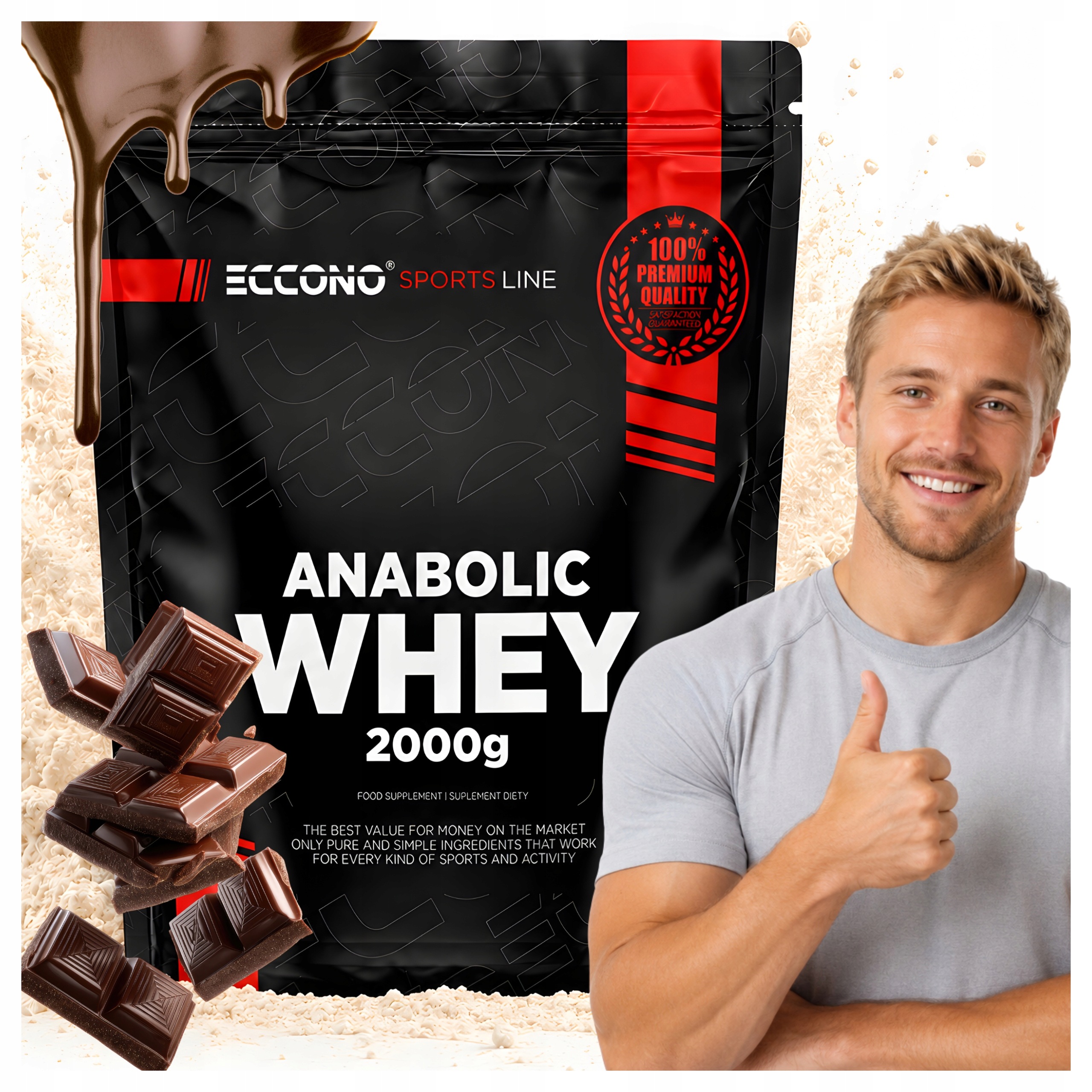 Protein Wpc Eccono Anabolic Whey Protein 2000 G Trénink Čokoláda