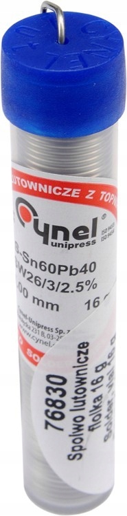 Cynel Cyna Spoiwo Lutownicze Ołowiowe ⌀1MM Fiolka 16 Gram