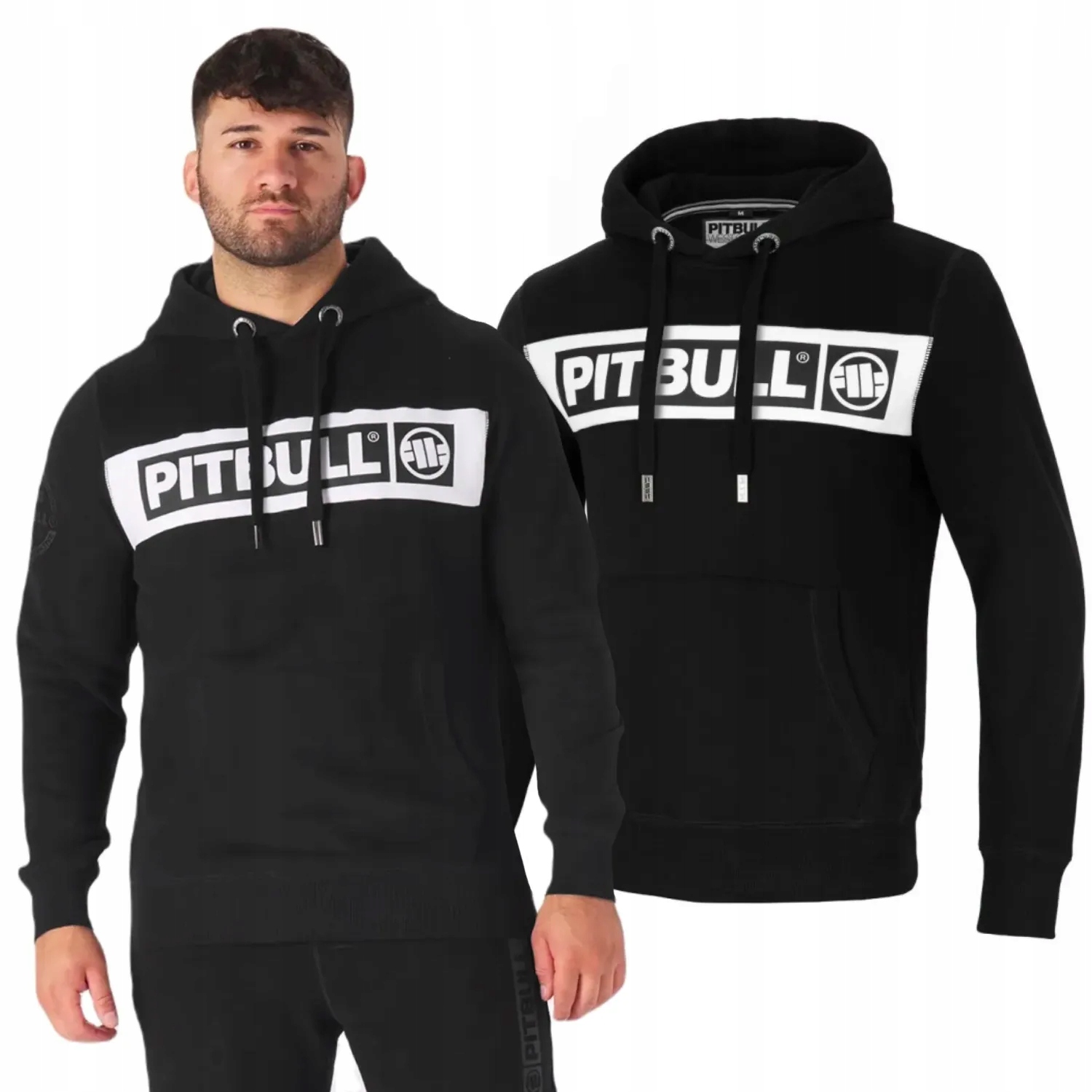 Mikina s kapucí Pitbull New Brushed Fleece Group Sherwood '24 Černá [L]