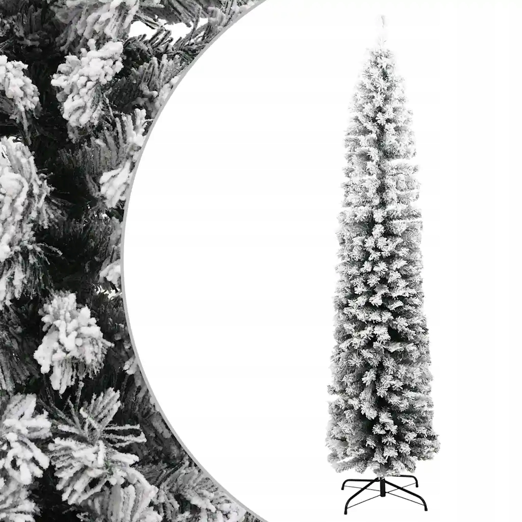 Umělý zasněžený vánoční stromek Pvc, zelený, 210 cm x 55 cm